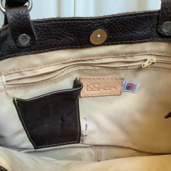 Vin Baker Reptile Embossed Leather Bag Cowgirl Leather Tassels Braided Handles - Picture 8 of 9